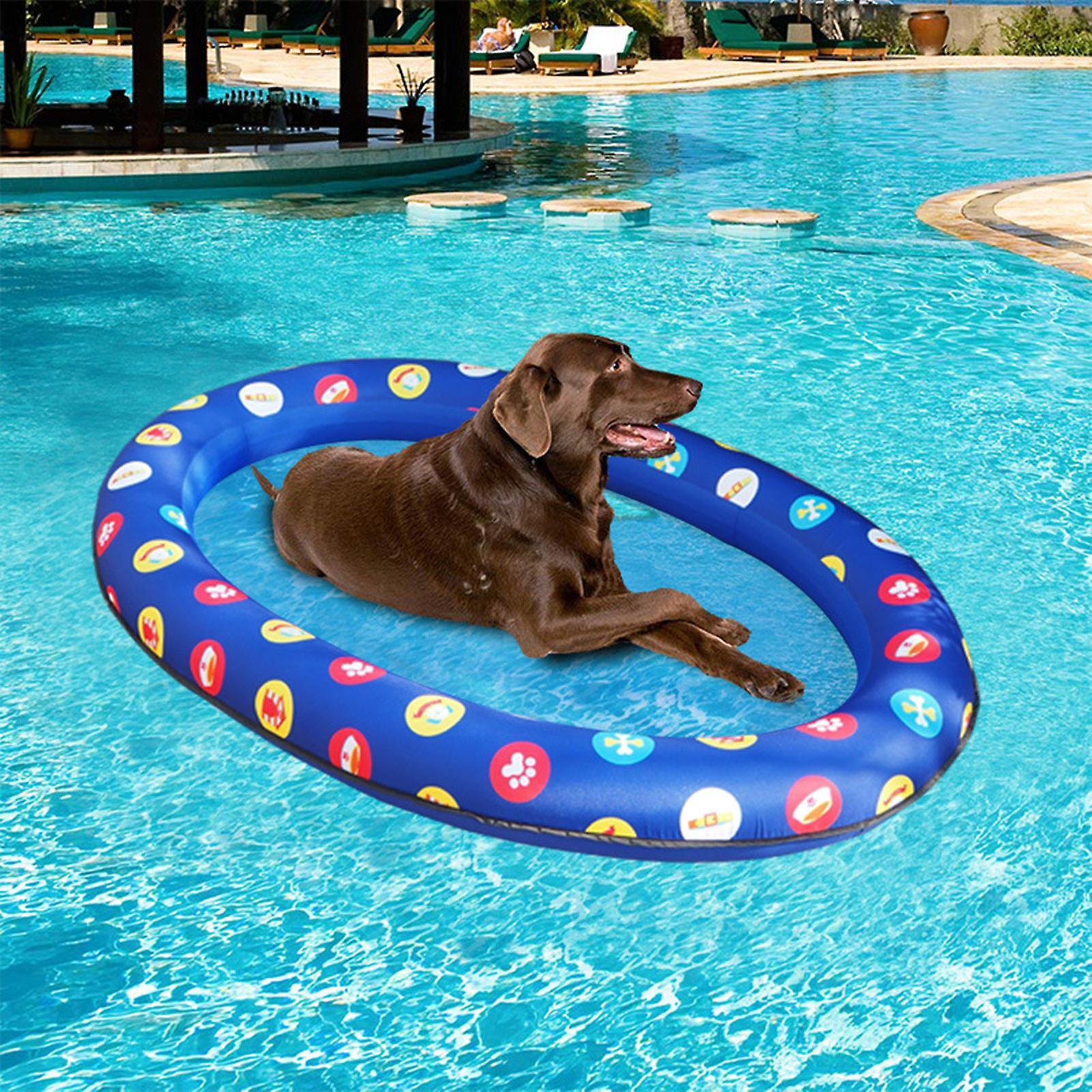 Frusde Pool Floats For Dogs, Pet Inflatable Floating Row, Dog Floating Raft, Pool Toys Pool Float For Dogs Under 40kg Blue