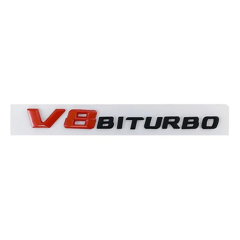 Hikig 3d Abs V8 Biturbo Emblem Car Fender Badge Decal For Mercedes C63s W205 W212 C63 E63 Cls63 Amg V8 Biturbo Sticker Accessories Red Black 14-16