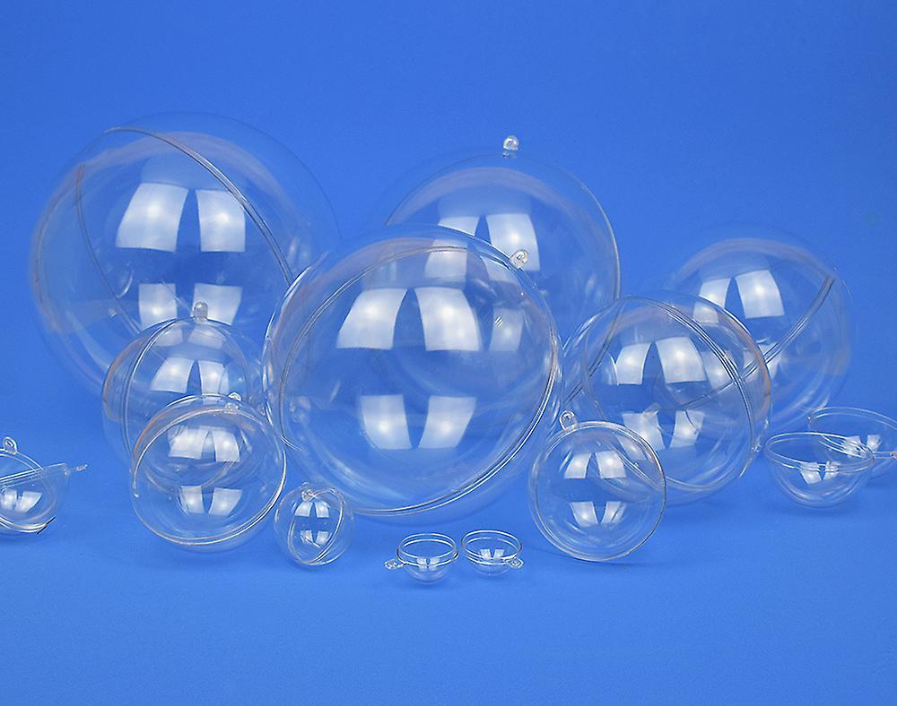 littlecraftybugs 70mm | 6 Pack | Fillable Two-Part Transparent Plastic Bauble | Christmas Ornament