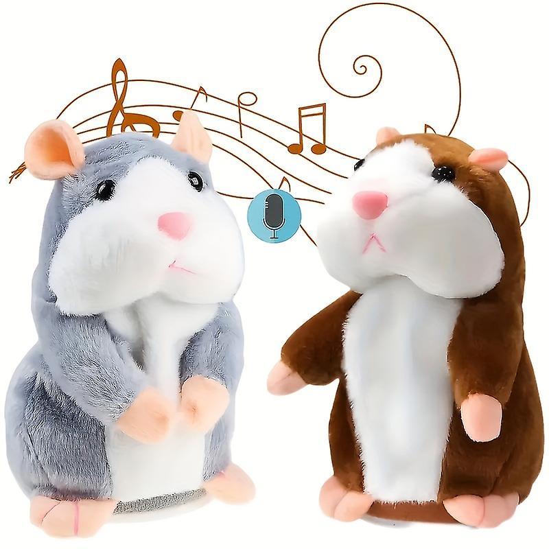 Lequeen Talking Hamster Plush Toy, Repeat What You Say Funny Kids Stuffed Toys, Talking Record Plush Interactive Toys Christmashalloweenthanksgivin...