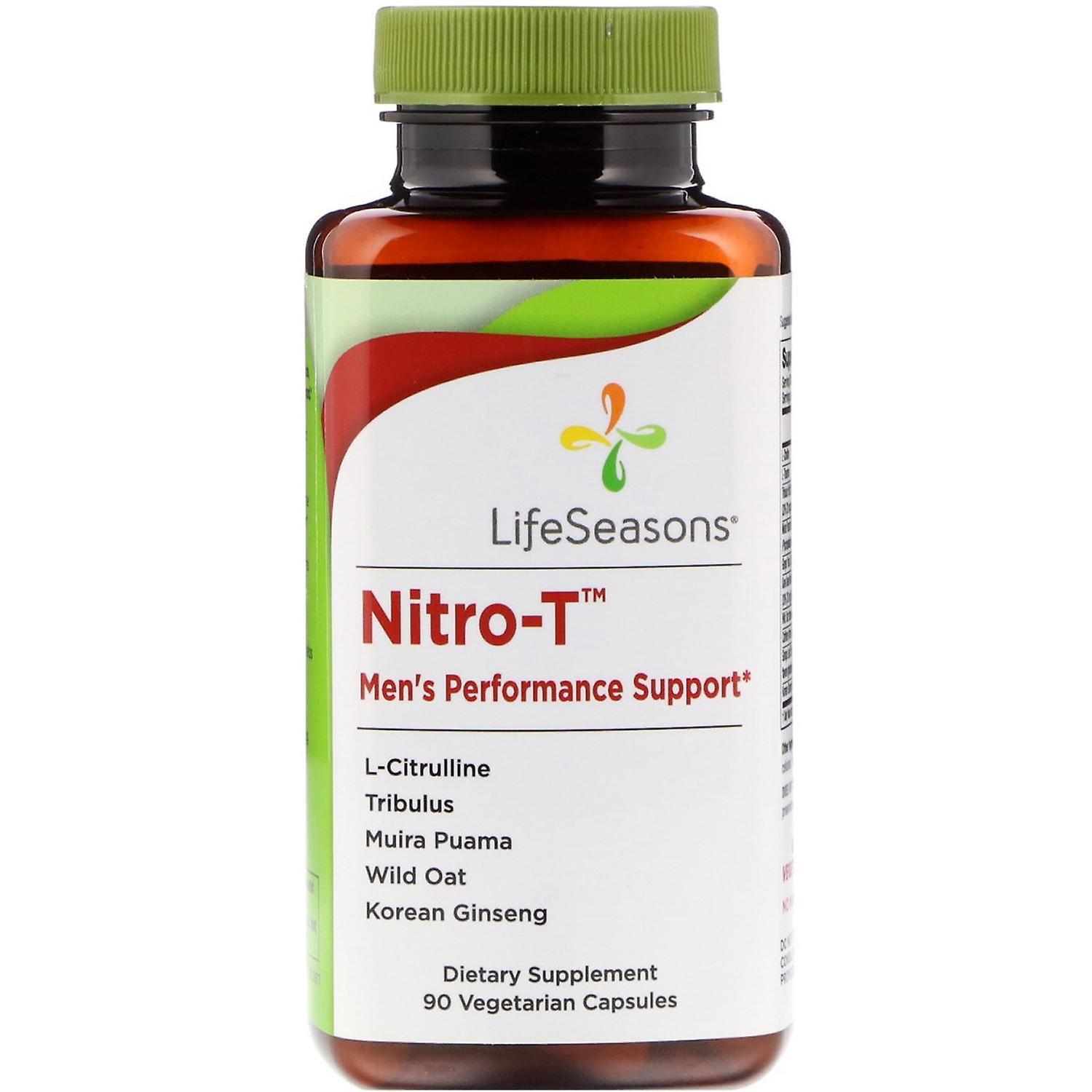 LifeSeasons, Nitro-T Men's Performance Support, 90 Vegetarian Capsules