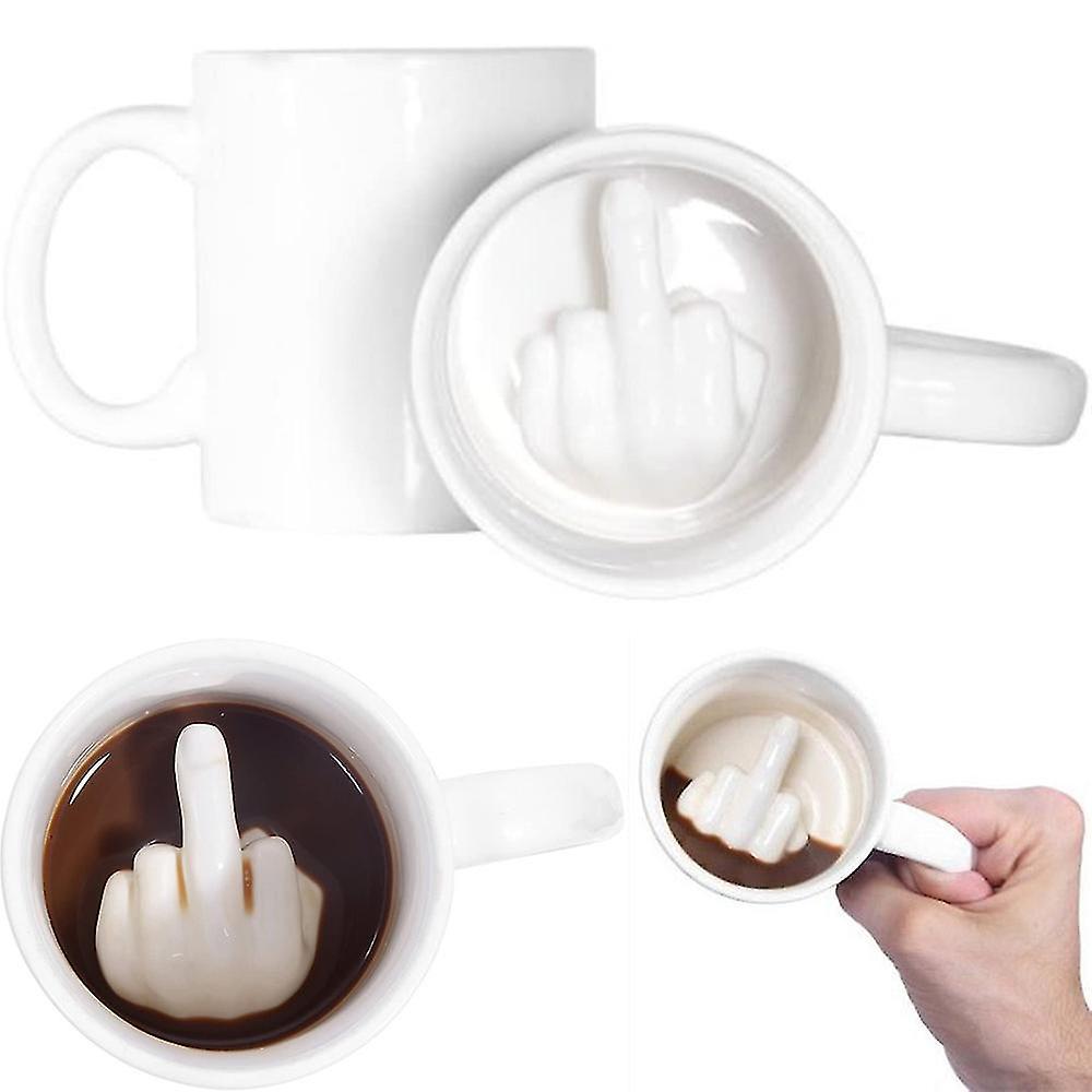 Chris 3D MIddle Finger Coffee Mugs Special Funny Tea Cups Ceramic Mugs