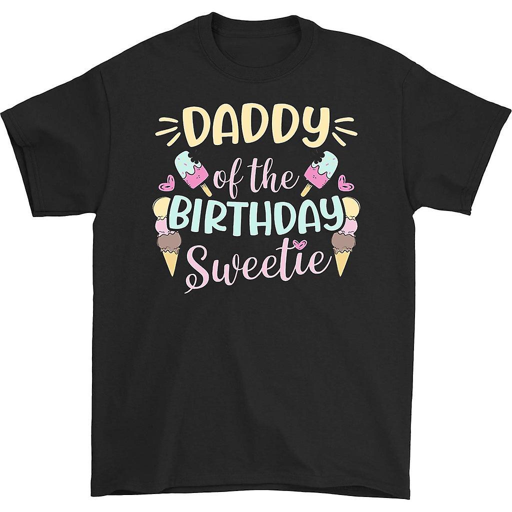 HISHARK Daddy of the birthday sweetie retro t-shirt black L