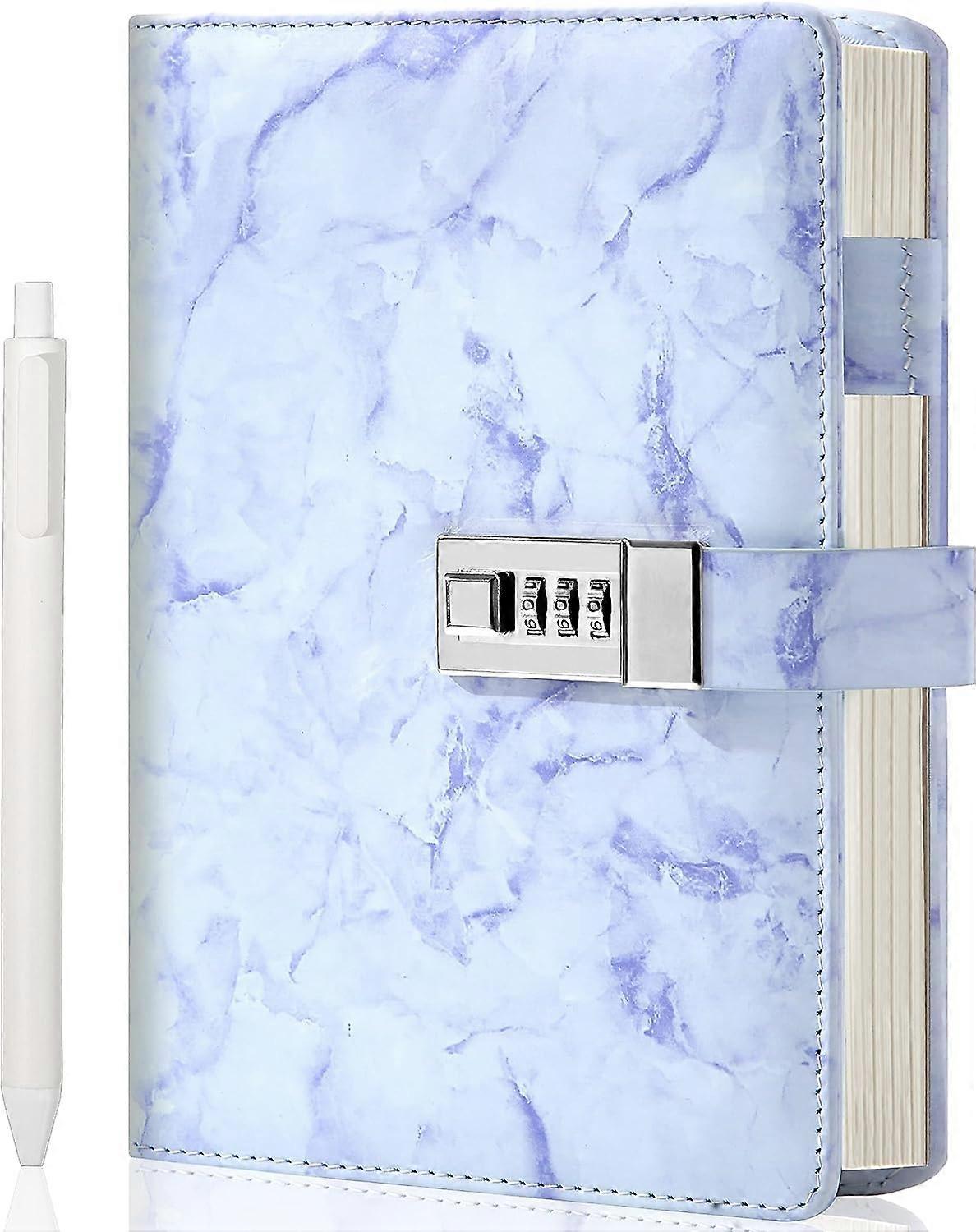 Heyone Marble Diary with Lock for Girls and Women, Secret Journal with Lock 192 Pages Waterproof Girls Locked Diary with Pen, Password Locked Journ...