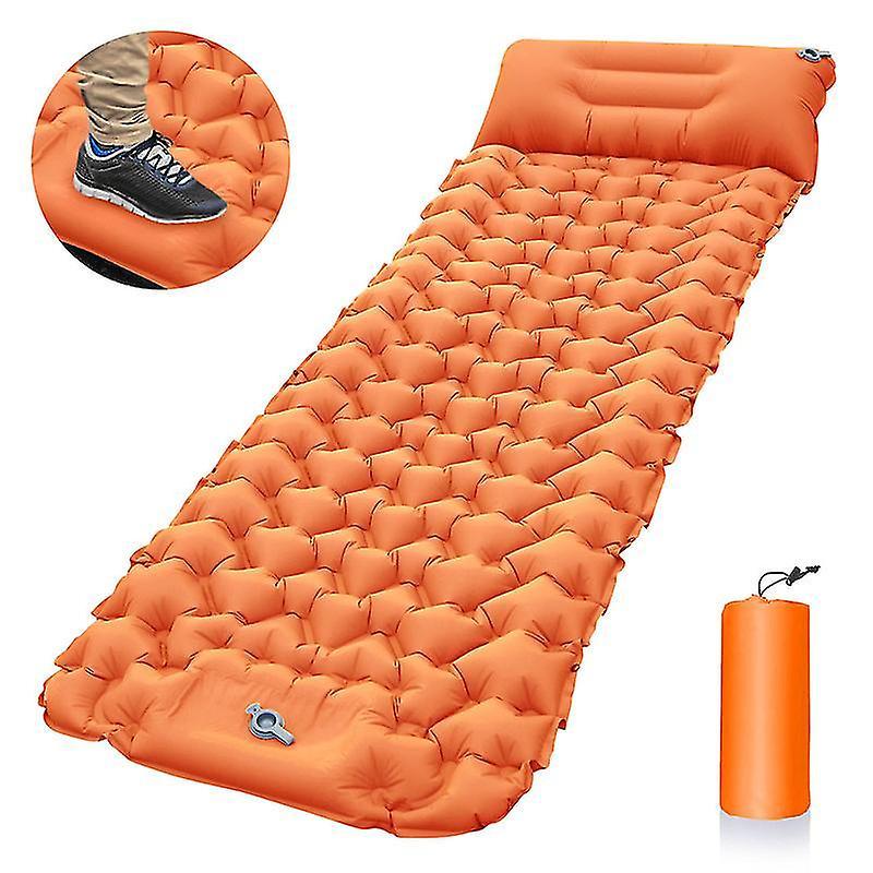 Wfuo Self-inflating Sleeping Pad For Camping Ultralight Sleeping Pads With Waterproof Orange