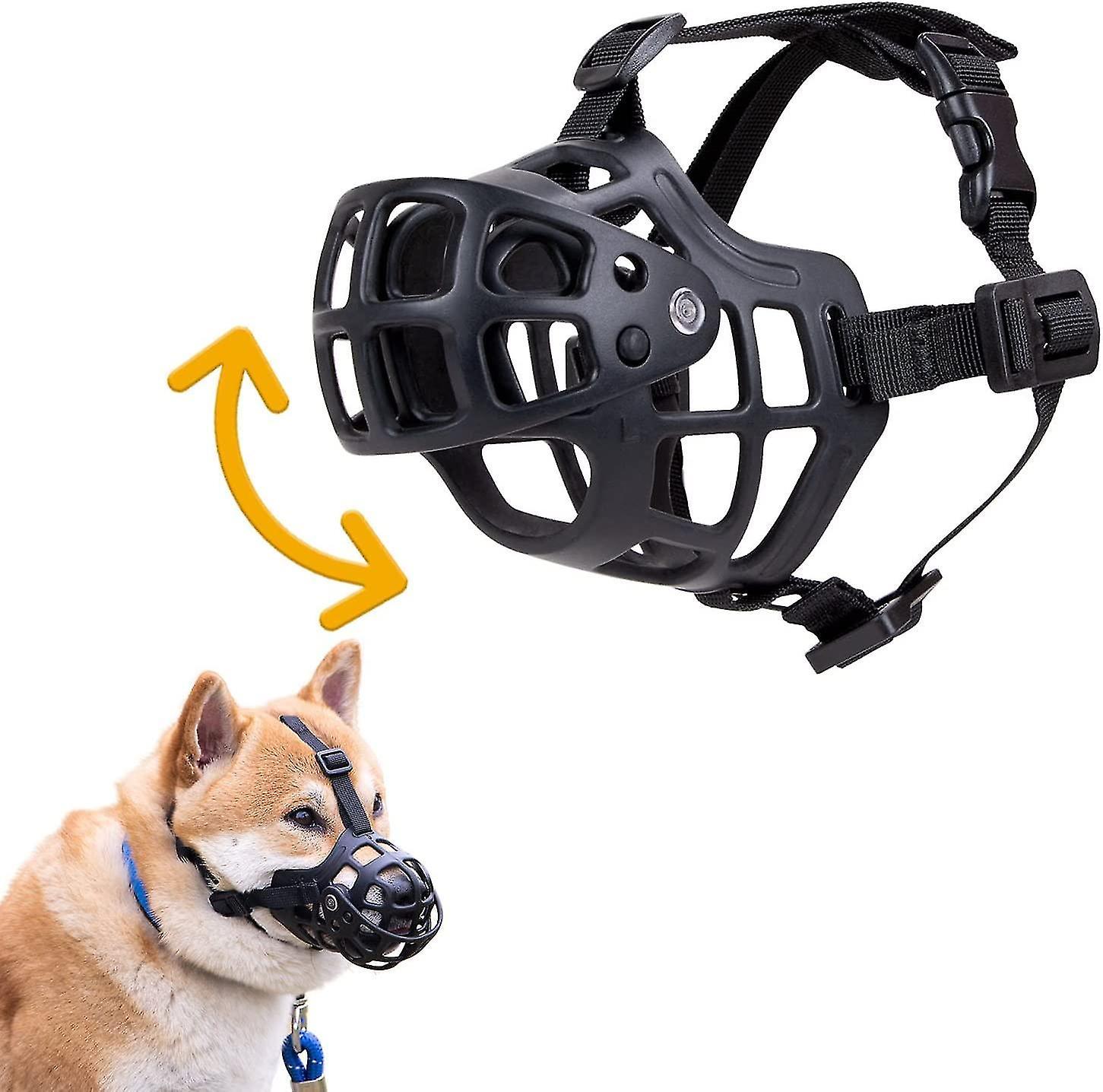 Tianzun Dog Muzzle, Breathable Basket Muzzle Anti Biting Chewing For Dog, Dog Adjustable Silicone Soft Training Muzzle XL