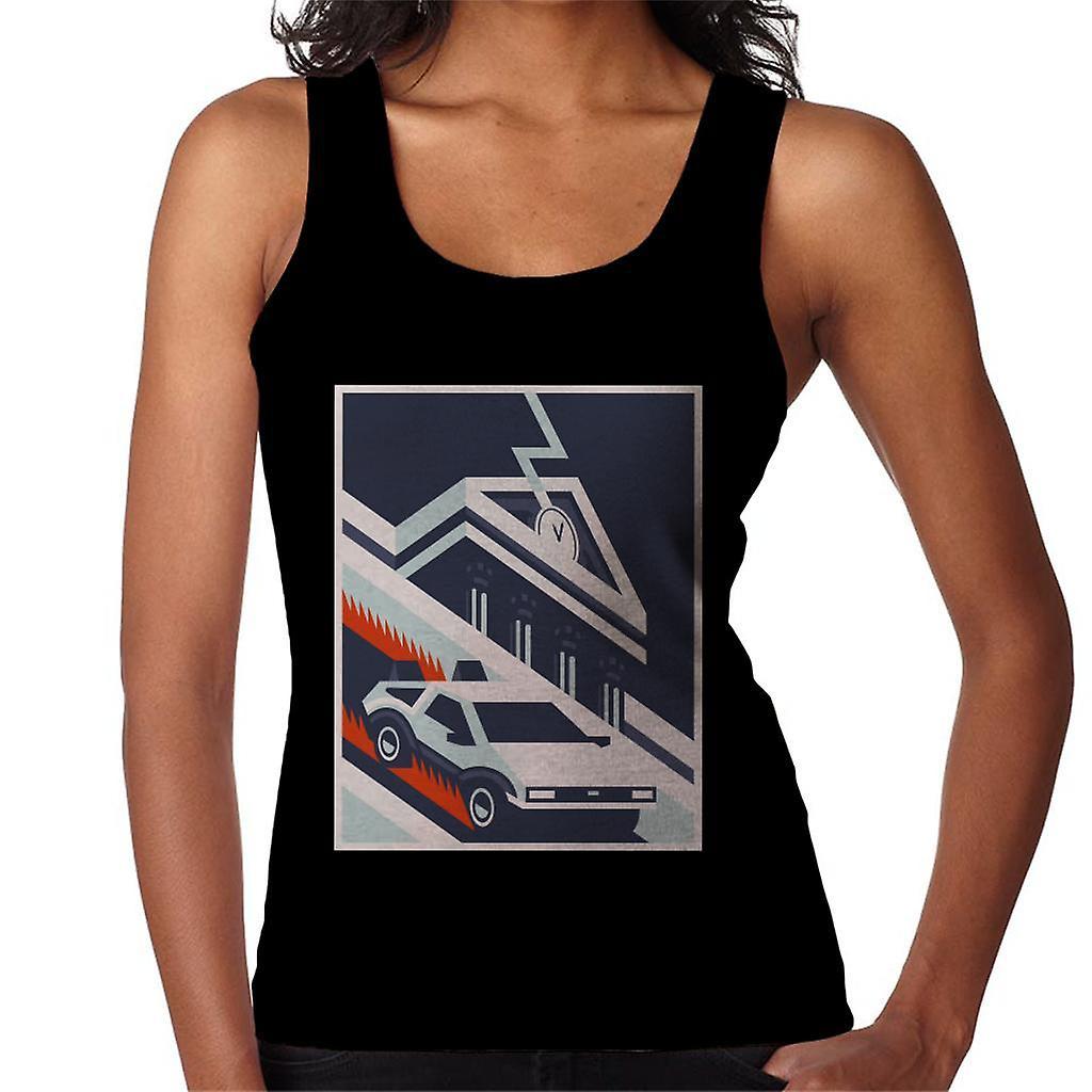 Back to the Future Delorean By Hill Valley Women's Vest Black XX-Large