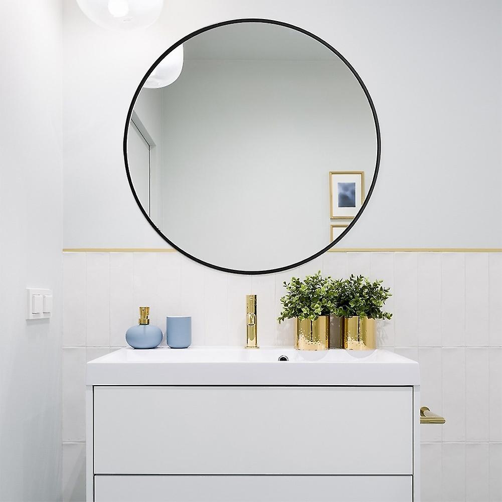 Sheonly 60cm Black Framed Wall Mirror Bathroom Round Mirror