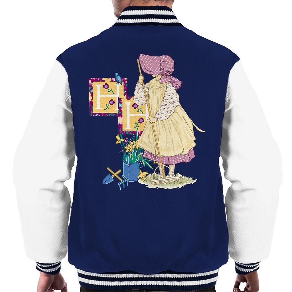 Holly Hobbie Gardening Men's Varsity Jacket Navy/White X-Large