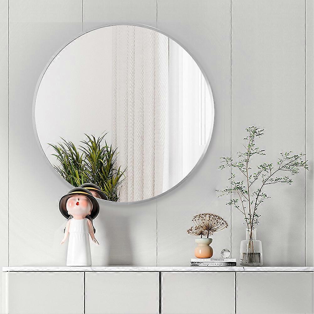 Living And Home 40cm Wall Mirror Bathroom Makeup Round Mirror White