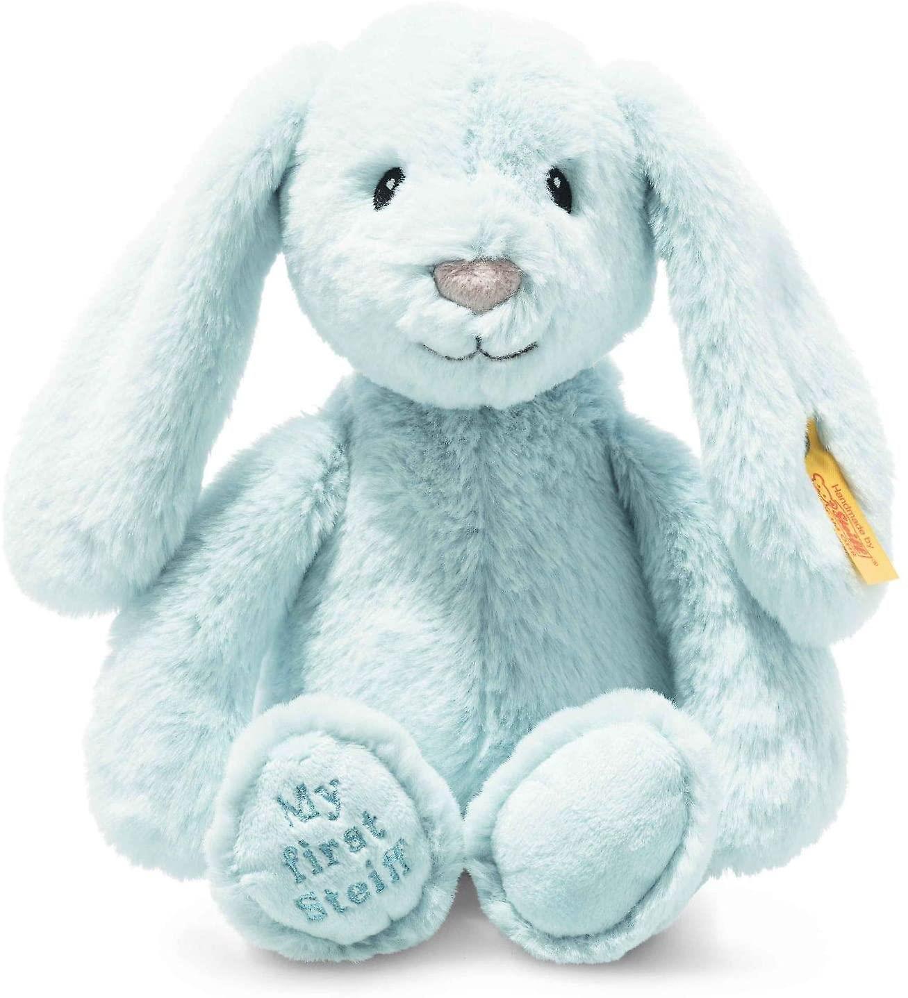 Official Steiff Soft Cuddly Friends My First Steiff Blue Hoppie Rabbit 26cm