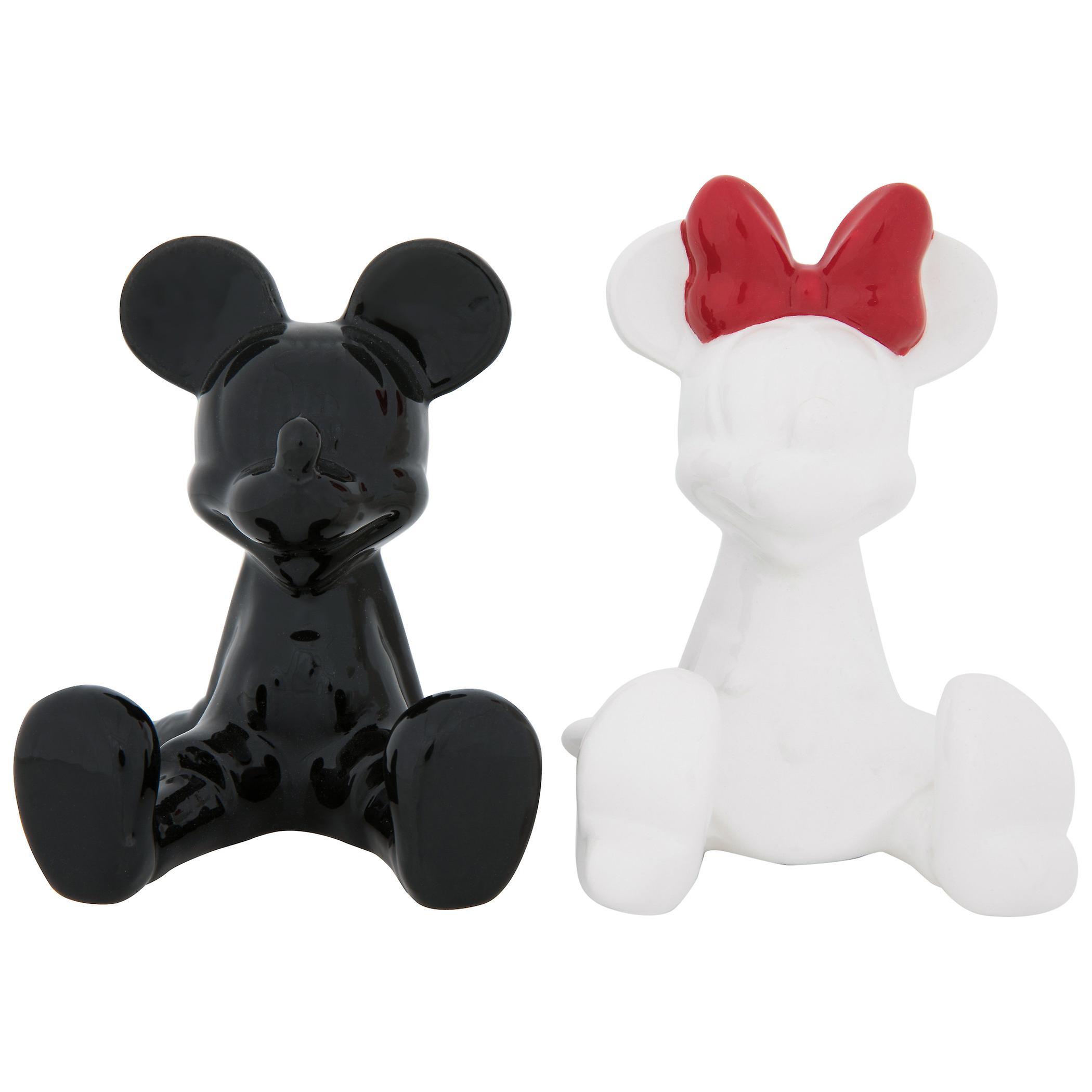 Cartoons Mickey and Minnie Mouse Sitting Salt & Pepper Shakers Multi-Color