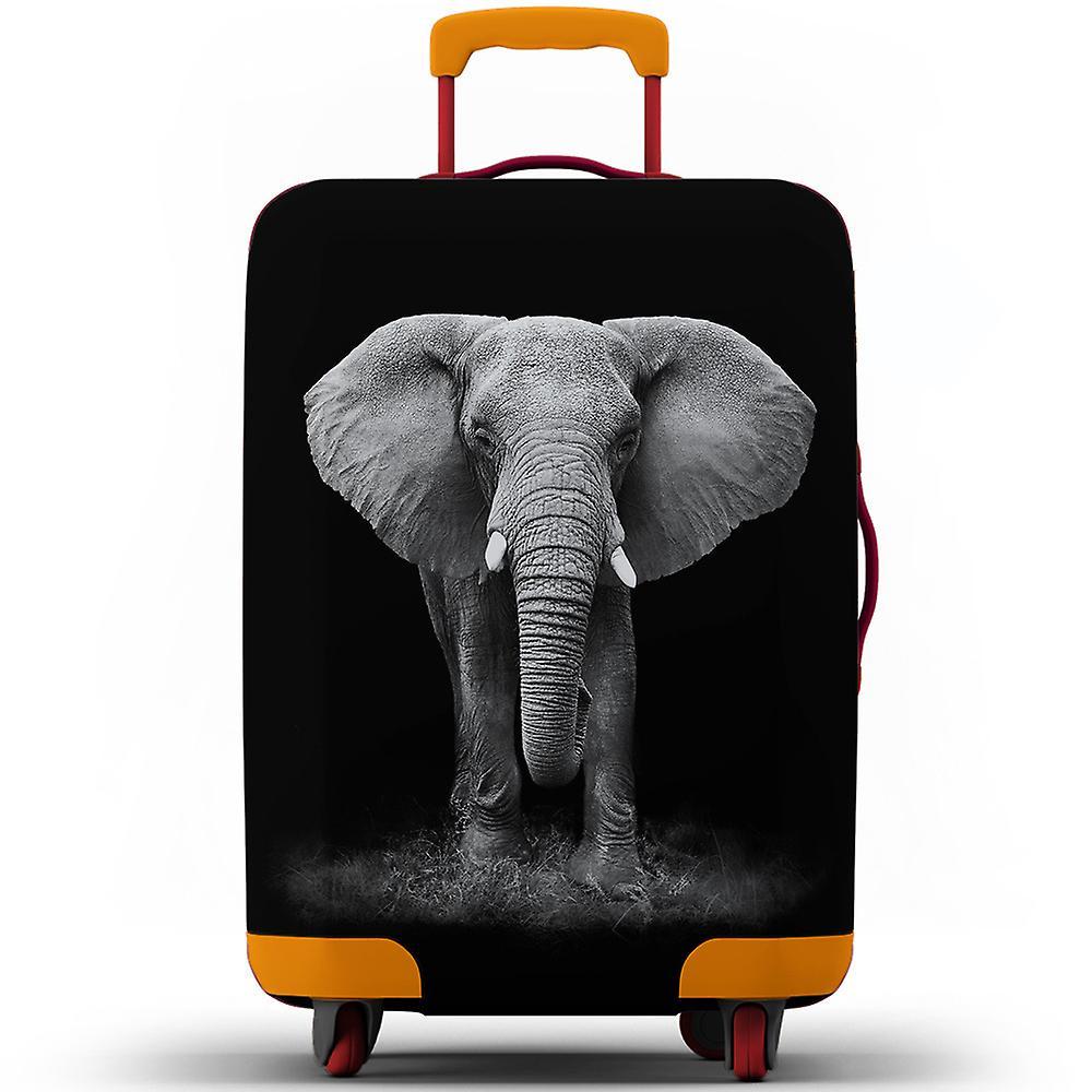 Handuo Animal Print Suitcase Protector Case Travel Dust-proof Luggage Cover Elephant S