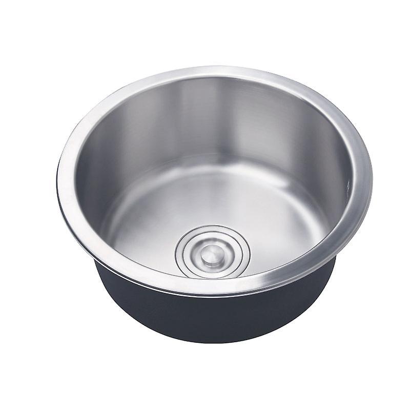 Living And Home Kitchen Sink Round Kitchen Sink Drop-In Stainless Steel Single Bowl Catering Sinks