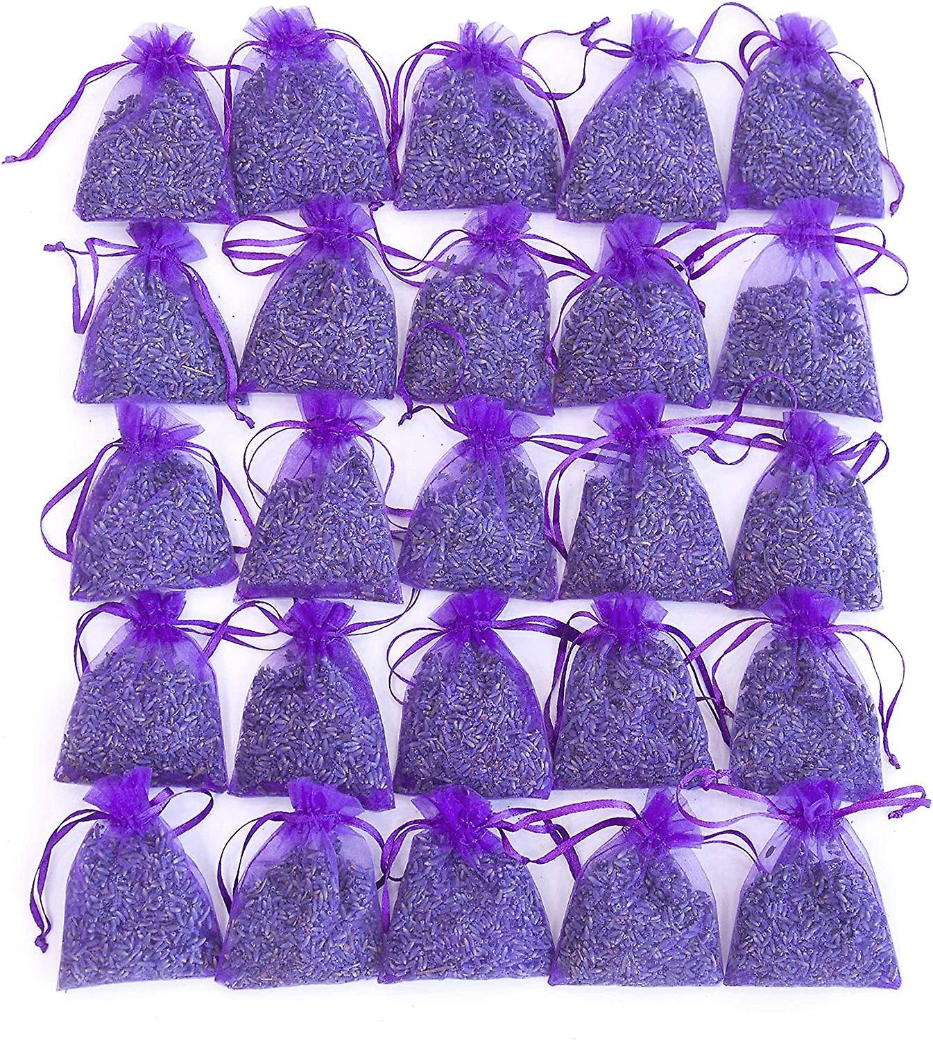 Ciuu Bag of 25 Sachets Dried Lavender Flower Lavender Sachets for Drawers and Closets