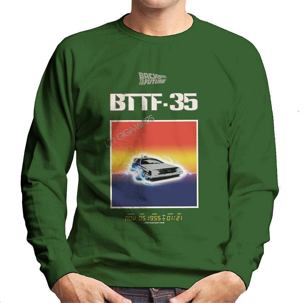 Back to the Future 35th Anniversary Sunset Men's Sweatshirt Bottle Green X-Large