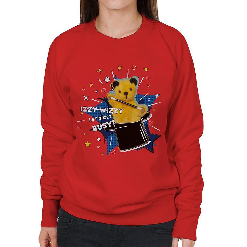 Sooty Top Hat Izzy Wizzy Let's Get Busy Women's Sweatshirt Red XX-Large