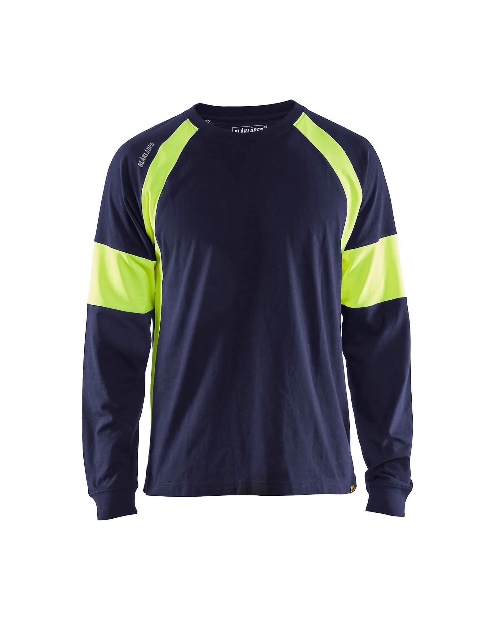 Blaklader 3520 Long Sleeve t-shirt - Mens (35201030) Navy blue/yellow S