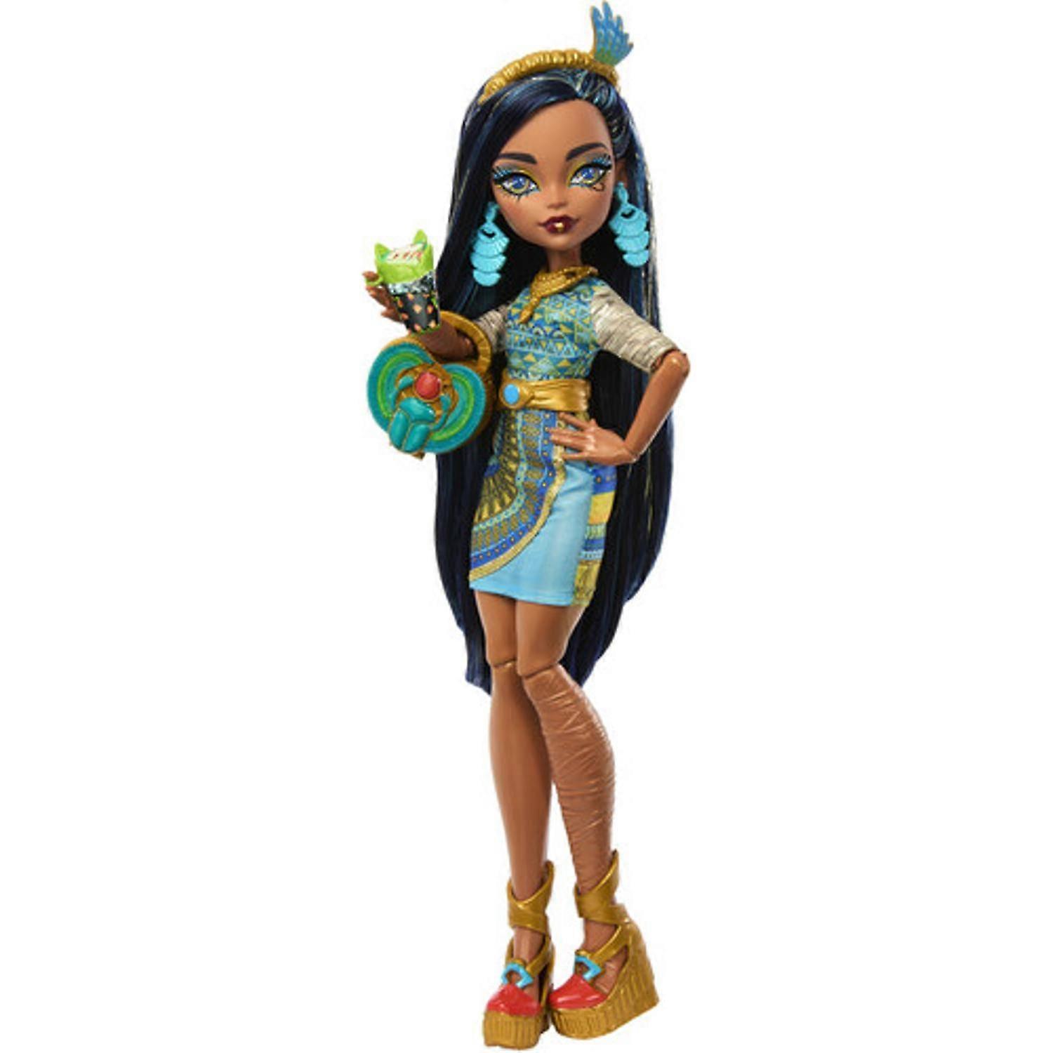 Mattel - Monster High Day Out Cleo De Nile Fashion Doll With Blue Dress [COLLECTABLES] Paper Doll USA Import