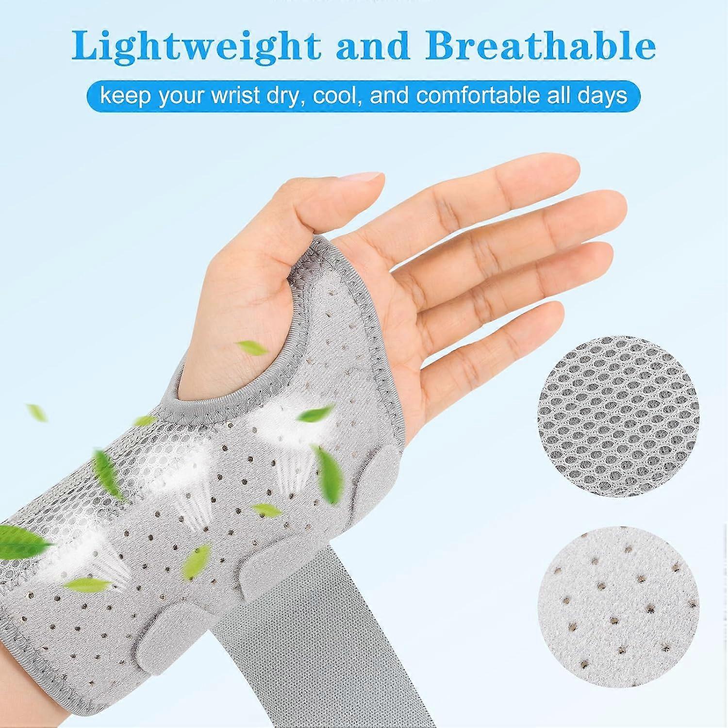 Unbrand Wrist Support Brace for Carpal Tunnel, Breathable Wrist Splint Right Left Hand, Adjustable Wrist Straps and Removable Metal Splint L