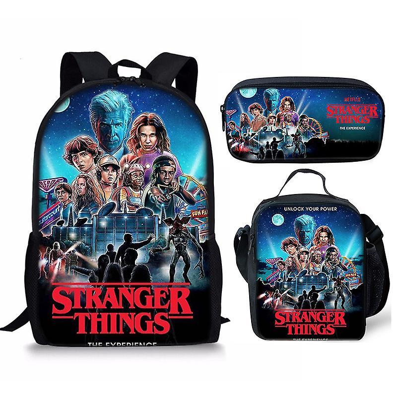 Shznv Stranger Things 4 Student School Bag Kids Backpack Satchel Pencil Case