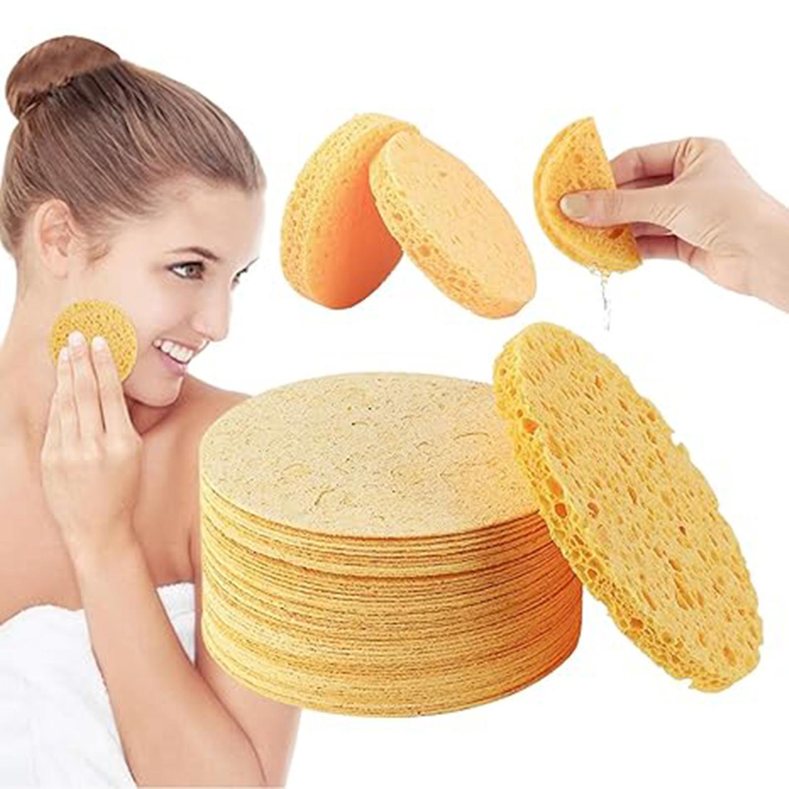 Kakanwo 50Pc Turmeric Cleansing Pads,Exfoliating Pads,Facial Sponges For Cleansing And Exfoliating Yellow Free Size