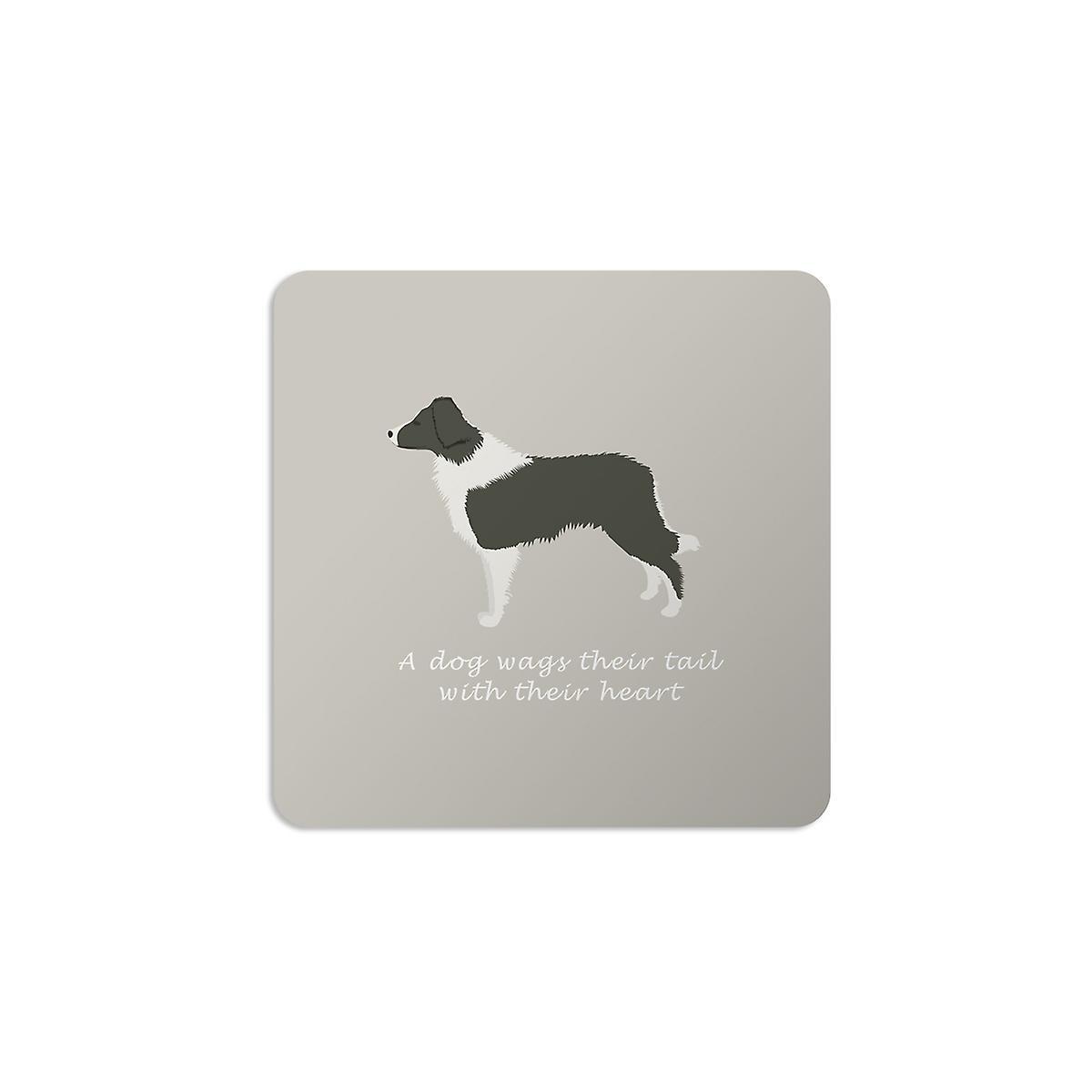 ECP Design Bailey and Friends Dog Coaster Border Collie Grey