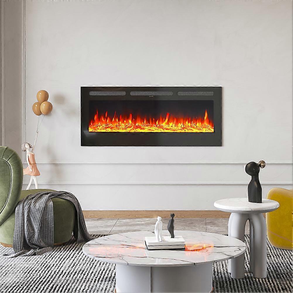 Living And Home Recessed/Wall Mounted Electric Fireplace Adjustable Flame with Remote