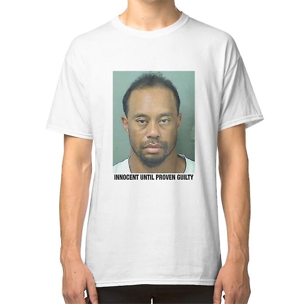 Gildan Tiger Woods Mugshot T-shirt White L