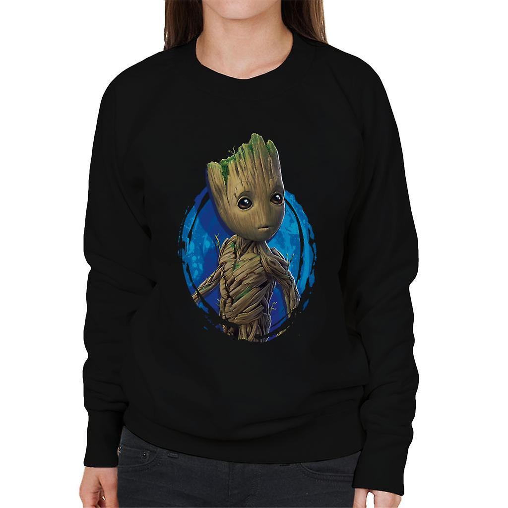 Marvel Guardians Of The Galaxy Vol 2 Groot In Awe Women's Sweatshirt Black X-Large