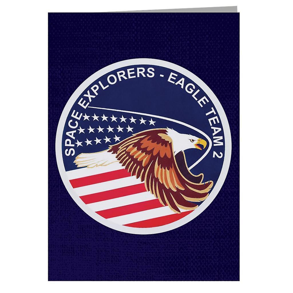 NASA STS 51I Space Shuttle Discovery Mission Patch Greeting Card Navy Blue 14.5 x 21cm