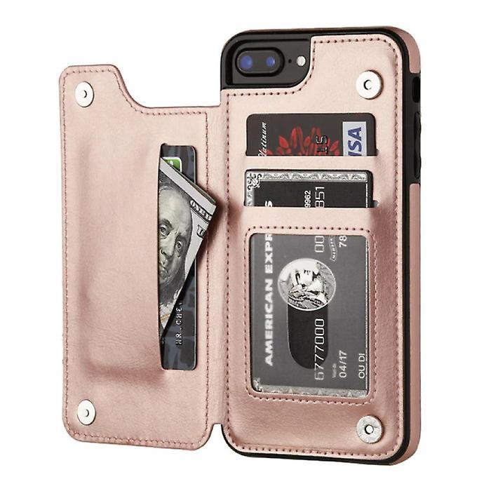 Stuff Certified ® Stuff Certified® Retro iPhone 12 Pro Max Leather Flip Case Wallet - Wallet Cover Cas Case Rose Gold