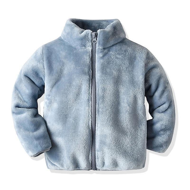 Slowmoose Autumn Winter Baby Flannel Jacket Coat Zipper Plush Casual Outerwear Snowsuit 18M / Gray