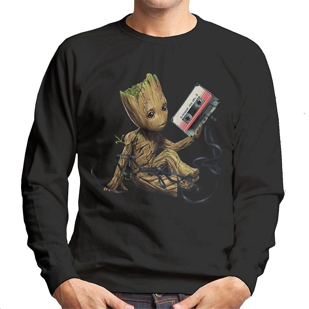 Marvel Guardians Of The Galaxy Vol 2 Cassette Tape Men's Sweatshirt Black X-Large