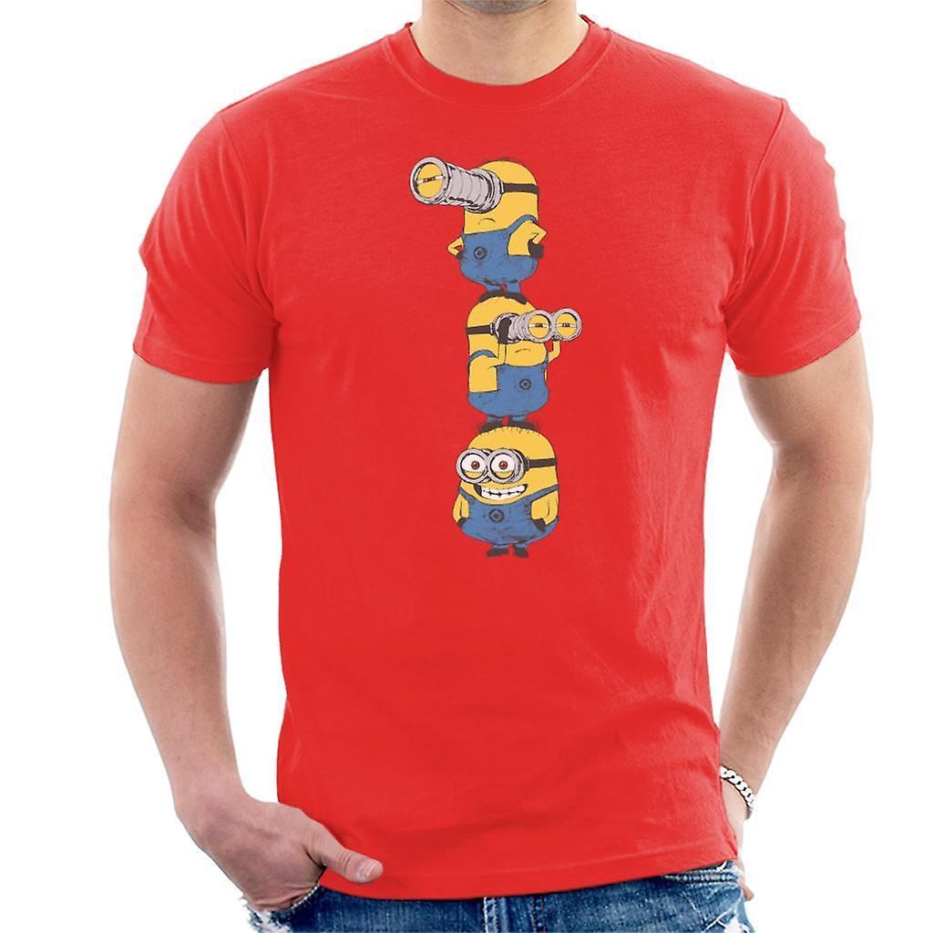 Despicable Me Minions Standing Tower Men's T-Shirt Red Small