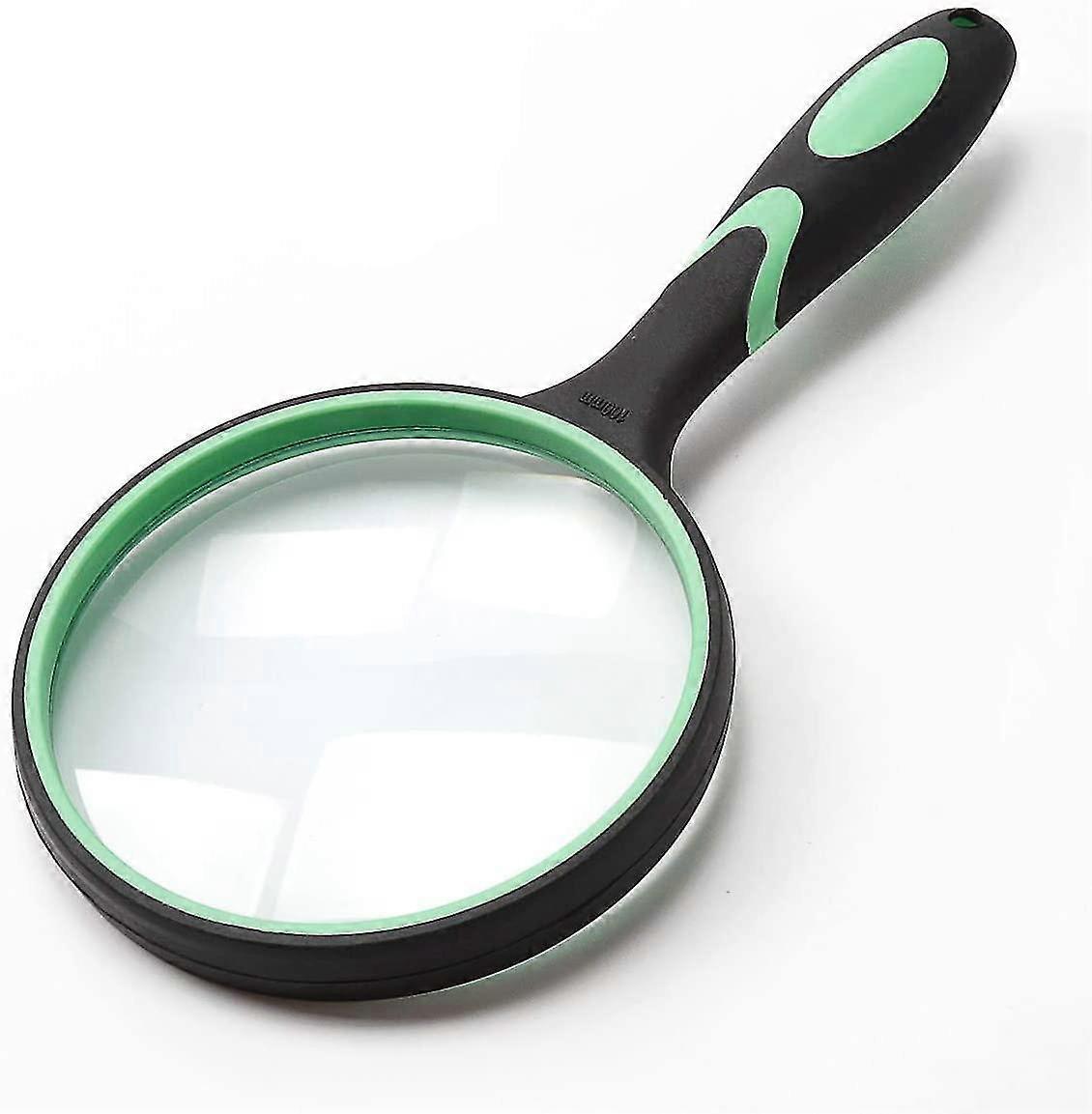 West&month 2Pcs Large Magnifying Glass 10x Handheld Reading Magnifier For Seniors & Kids - 100mm 4inches Real Glass Magnifying Lens