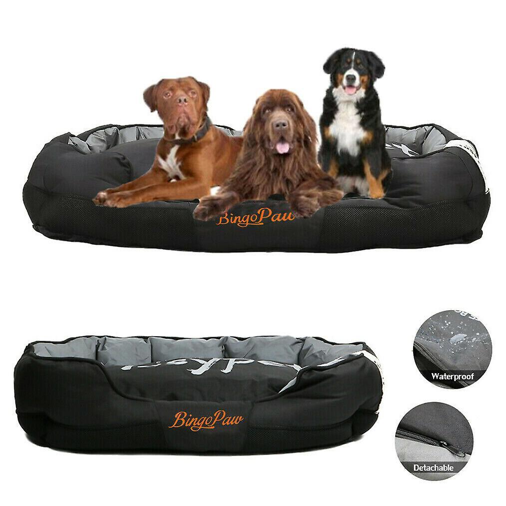 Unho Jumbo Orthopedic Soft Washable Dog Bed Black L