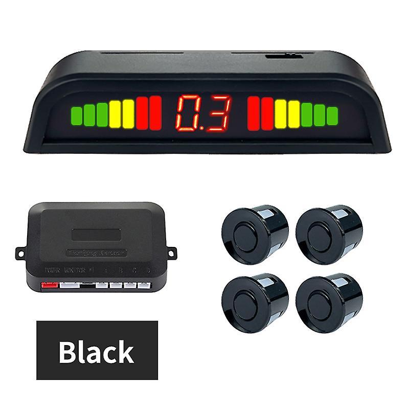 Heedy Hippcron Car Led Parking Sensor Kit 4 Sensors 22mm Reverse Radar Sound Alert Indicator System 8 Colors Black