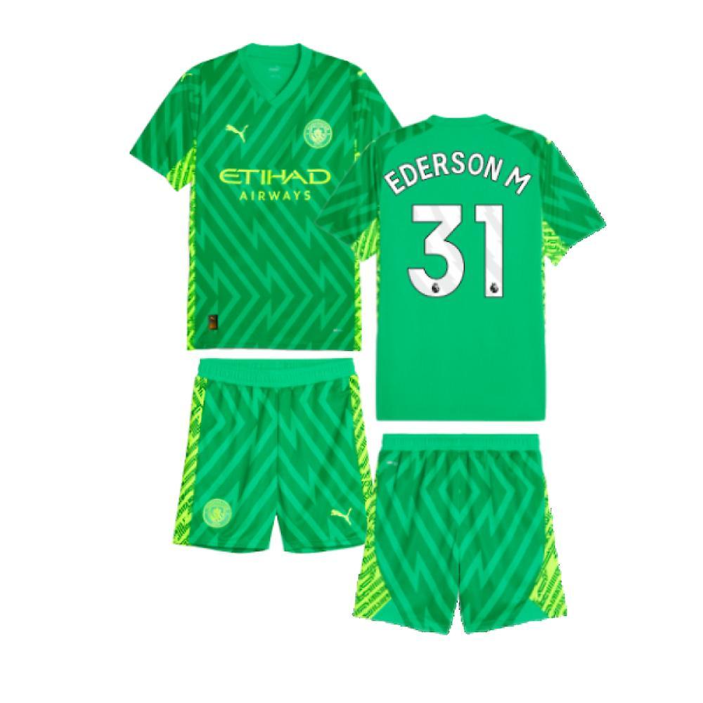 Puma 2023-2024 Man City Goalkeeper Mini Kit (Green) (Ederson M 31) 2-3 Years