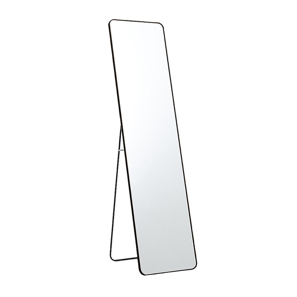 Sheonly Modern Rectangular Metal Floor Mirror Black