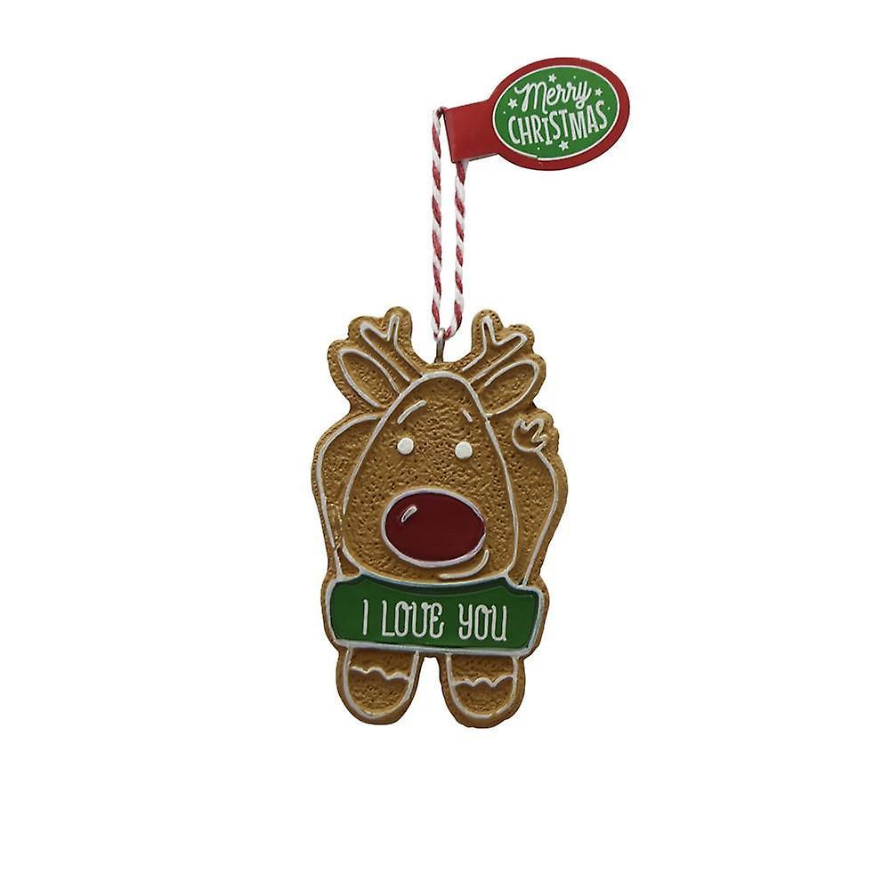 Joker Gingerbread figure I LOVE YOU Christmas tree pendant