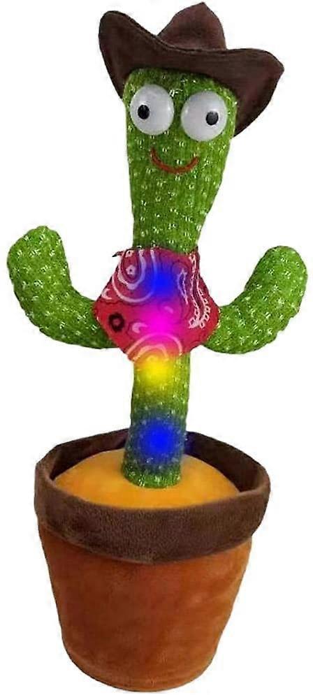 Wonderful Fong Repeating Cactus Toy with 120 Songs, Hawaii Dancing Parrot Cactus Plush Toy 32CM - Battery Powered