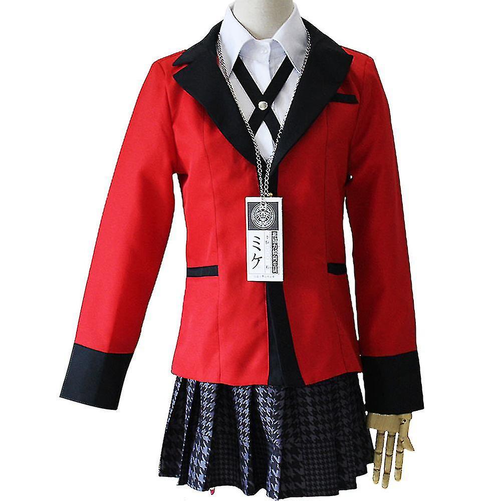 Aswei Compulsive Gambler Kakegurui Cosplay Costume Jabami Yumeko Anime Kakegurui Kirari Momobami School Uniform Full Set For Women 2XL