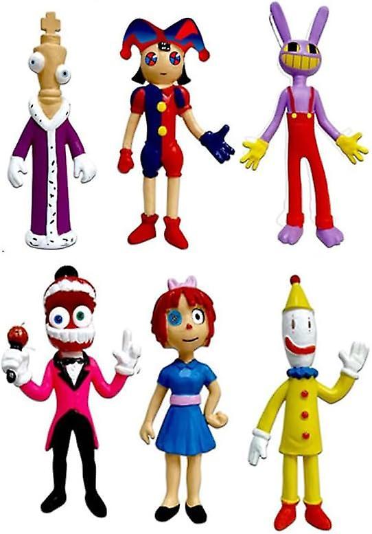 Pecoda Amazing Digital Circus Figures, 6/7/9/10/12 Pcs Digital Circus Action Figure, 3.5-4.5in Pomni/Ragatha/Caine/Jax Figure Set 6 Pcs