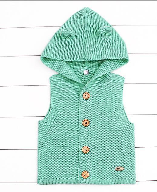 Slowmoose Baby Knitting Cardigan Winter Warm, Newborn Infant Sweaters Long Sleeve Hooded 12M / light green