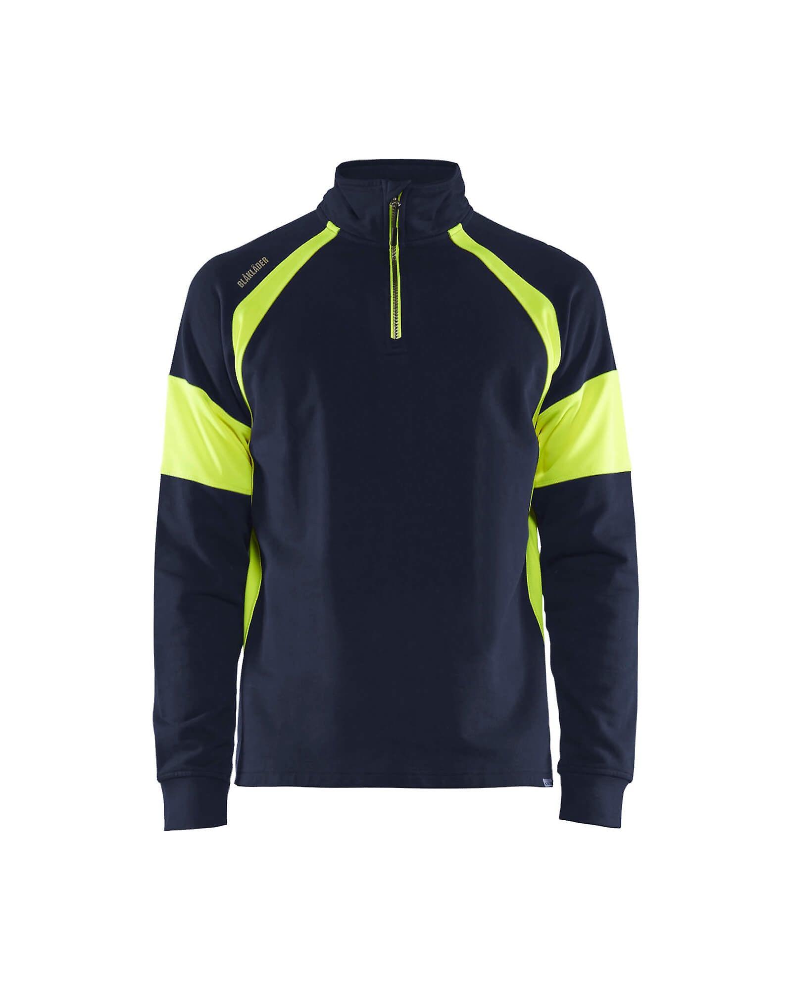 Blaklader 3550 Sweatshirt hi-vis Panels - Mens (35501158) Navy blue/yellow L