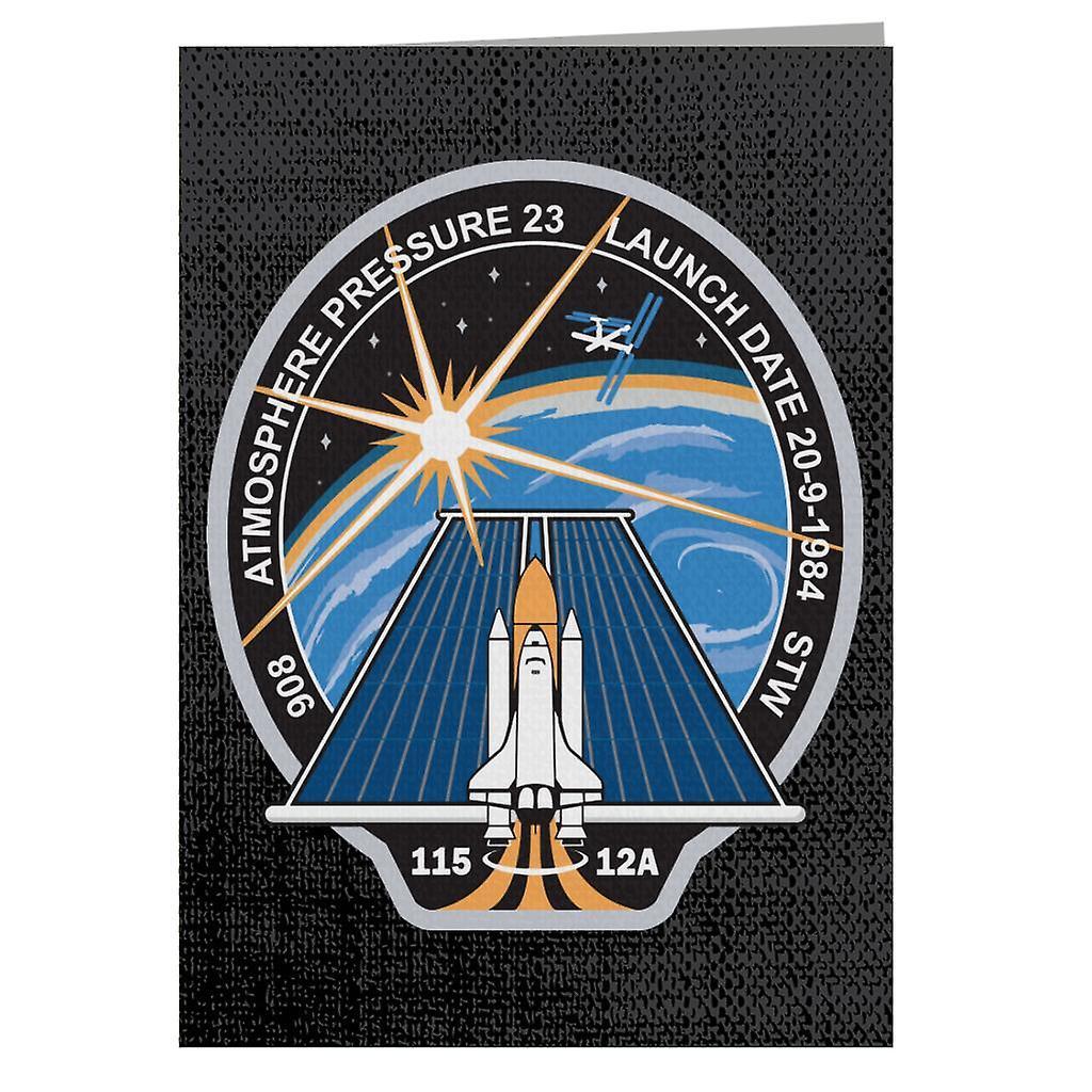 NASA STS 115 Space Shuttle Atlantis Mission Patch Greeting Card Black 14.5 x 21cm