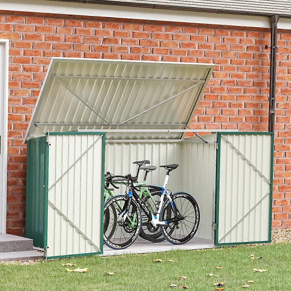 Living And Home Heavy Duty Steel Bicycle Storage Shed Green