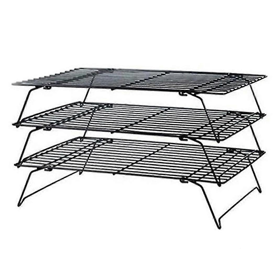 Elrachen 3 Layers Stackable Cooling Rack Metal Cake Cookie Biscuits Bread Cooling Rack Net Mat Holder Dry Co