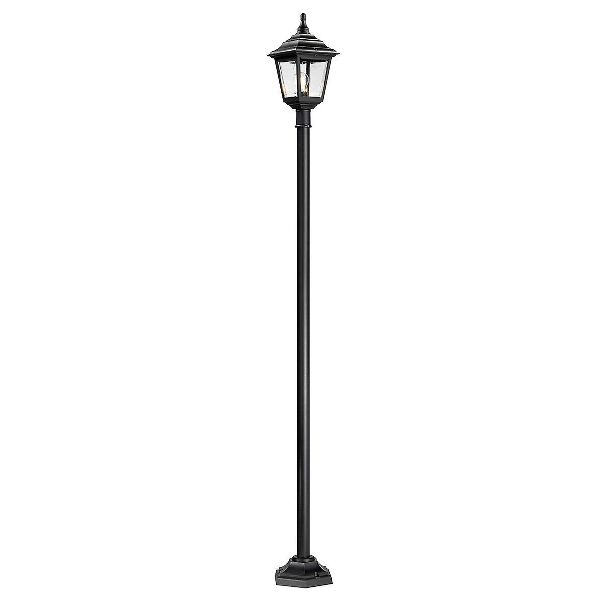 Kerry 1 Light Outdoor Coastal Lamp Post Black IP44 E27